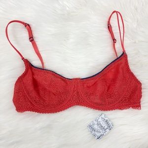 New Free People Crimson Lace Bra 34B
